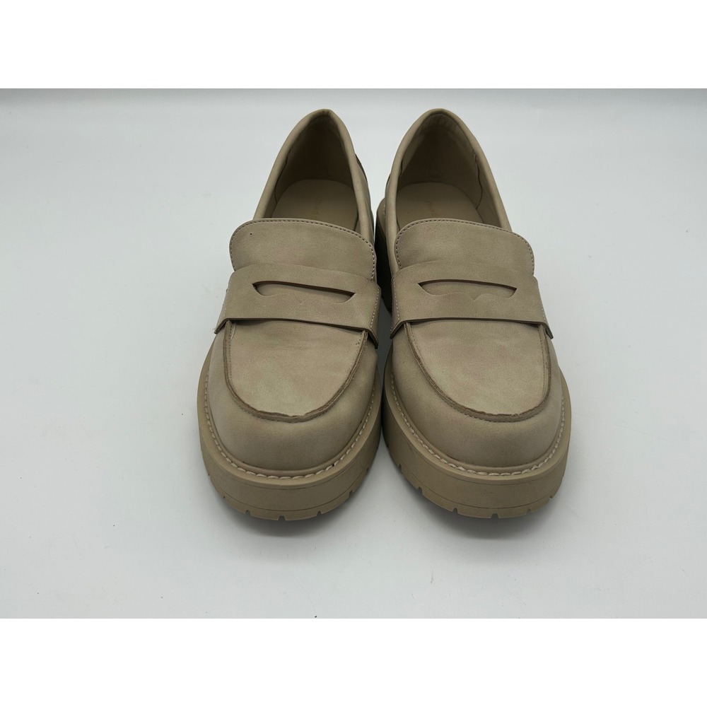 Madden Girl Penny Loafers Shoes Platform cottage boho women 8.5 beige chucky lug - Picture 3 of 10
